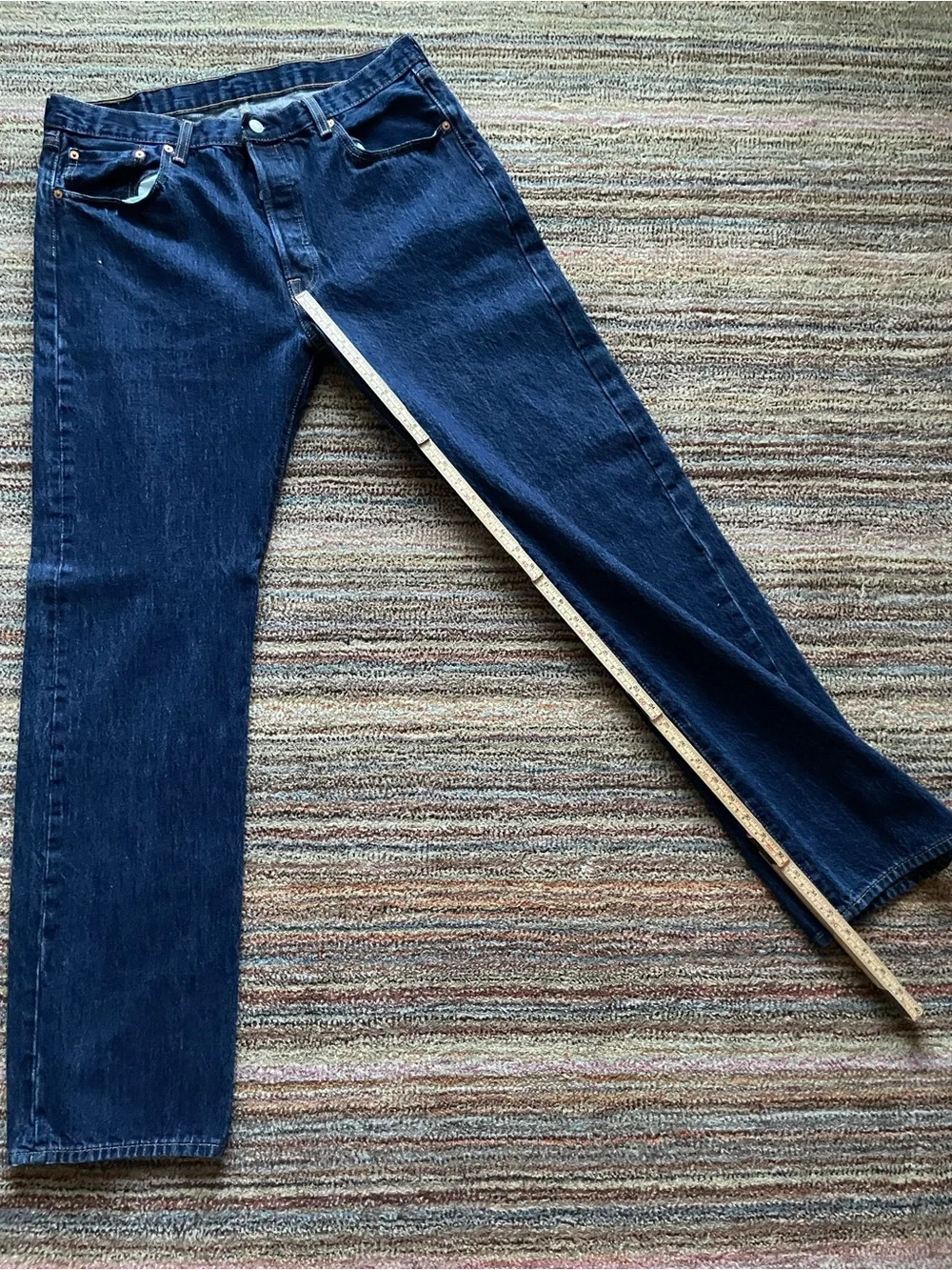 Levi's 501 Men's Straight Leg Jeans in Indigo Blue Denim Size 38x36